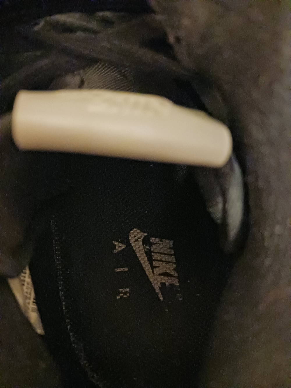Nike Air Force 1  Black Textured High-Top Sneakers with Gum Sole - Picture 6 of 12